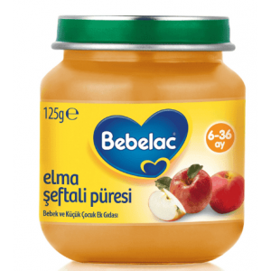 Bebelac Elma Şeftali Püresi Bebek Maması 125 Gr