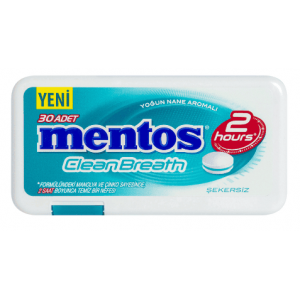 Mentos 2 Saat Clean Breath Plastik Dispenser Yoğun Naneli Şeker 21 Gr