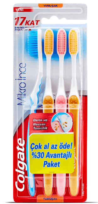 Colgate Micro Fine Compact 4-Pack Toothbrush 1 pcs