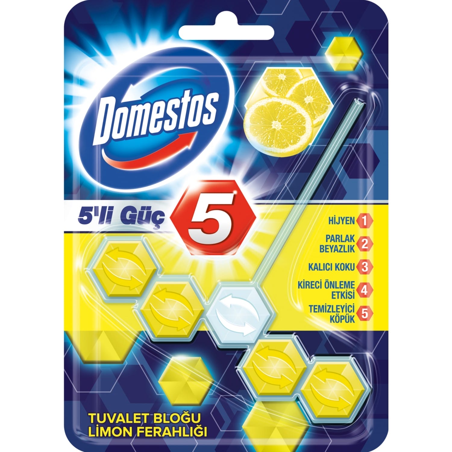 Domestos 5'li Güç Limon Ferahlığı 55 Gr 