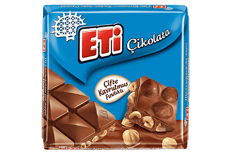 Eti Çift Kavrulmuş Fındıklı Sütlü Çikolata 75 Gr