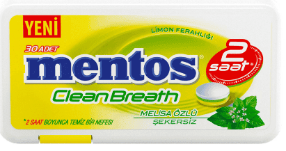 Mentos 2 Hours Clean Breath Plastic Dispenser Lemon Candy 21 gr