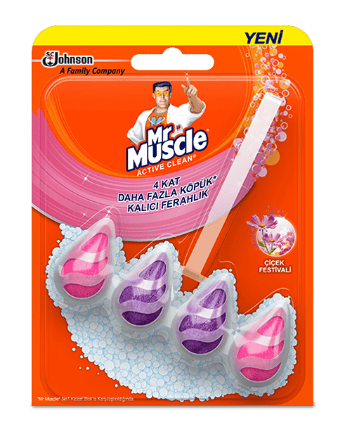 Mr. Muscle Active Clean Toilet Blocks Flower Festival (Ball) 37 gr