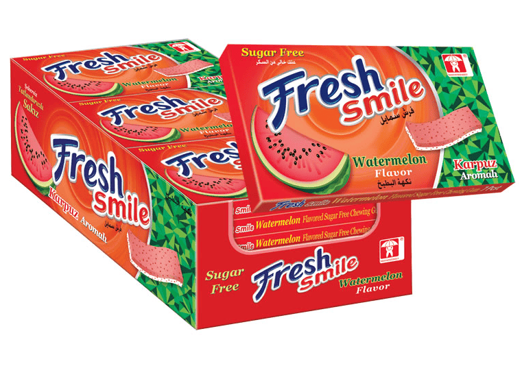 Saadet Fresh Smile Watermelon Flavoured Sugar Free Gum 14 gr 