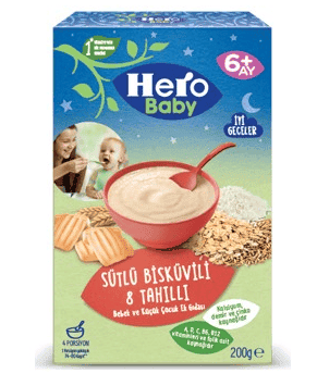 Ülker Hero Baby Sütlü Bisküvüli 8 Tahıllı Bebek Maması 200 Gr